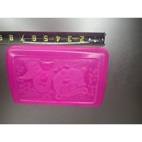Vintage Newell Imprints Pencil Box HOT PINK Bear & Penguin Y2K - Picture 6 of 7